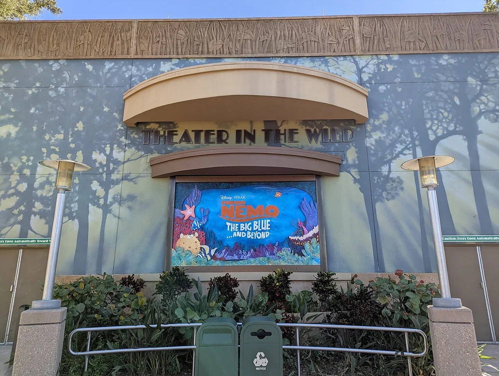 Theater in the Wild entrance with the Finding Nemo: The Big Blue... and Beyond! sign