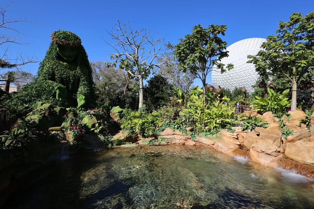 Te Fiti and flowing water at Journey of Water, Inspired by Moana, at EPCOT
